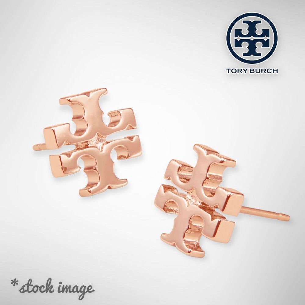 New Tory Burch 18k Rose Gold Plated Kira Stud Earrings in Rose Gold $78 - Picture 4 of 13